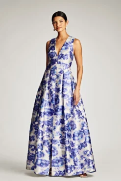Brooke Gown - Azure Watercolor Floral -Sachin & Babi Shop SHOT 41 008 scaled