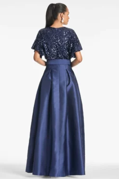 Simone Gown - Night Sky -Sachin & Babi Shop SIMONEGOWN MIDNIGHT BACK scaled