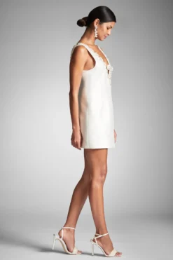 Sylvie Dress - Off White 10 Sylvie Dress - Off White -Sachin & Babi Shop SYLVIEDRESS IVORY SIDE scaled