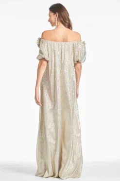 Valentina Gown - Silver -Sachin & Babi Shop VALENTINAGOWN SILVER BACK scaled