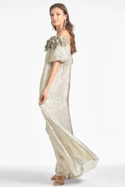 Valentina Gown - Silver -Sachin & Babi Shop VALENTINAGOWN SILVER SIDE2 scaled