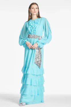 Venus Gown - Blue Topaz -Sachin & Babi Shop VENUSGOWN BLUETOPAZ FRONT scaled