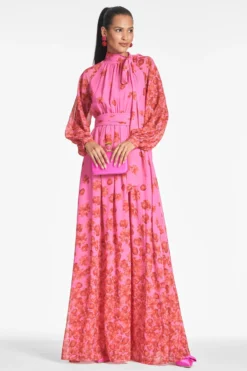 Vera Gown - Rose/Vermillion