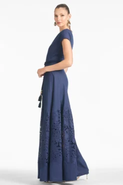Zefira Gown - Navy -Sachin & Babi Shop ZEFIRAGOWN NAVY SIDE2 scaled
