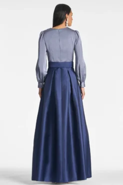 Zoe Gown - Cool Grey/Night Sky 7 Zoe Gown - Cool Grey/Night Sky -Sachin & Babi Shop ZOEGOWN COOLGREYNIGHTSKY BACK scaled