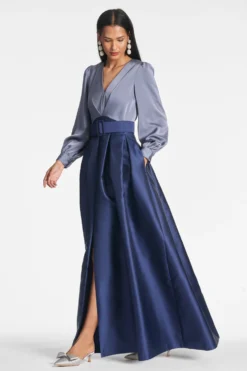Zoe Gown - Cool Grey/Night Sky 6 Zoe Gown - Cool Grey/Night Sky -Sachin & Babi Shop ZOEGOWN COOLGREYNIGHTSKY SIDE scaled