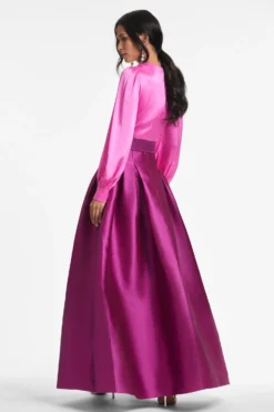 Zoe Gown - Pink/Magenta -Sachin & Babi Shop ZOEGOWN PINKMAGENTA BACK scaled