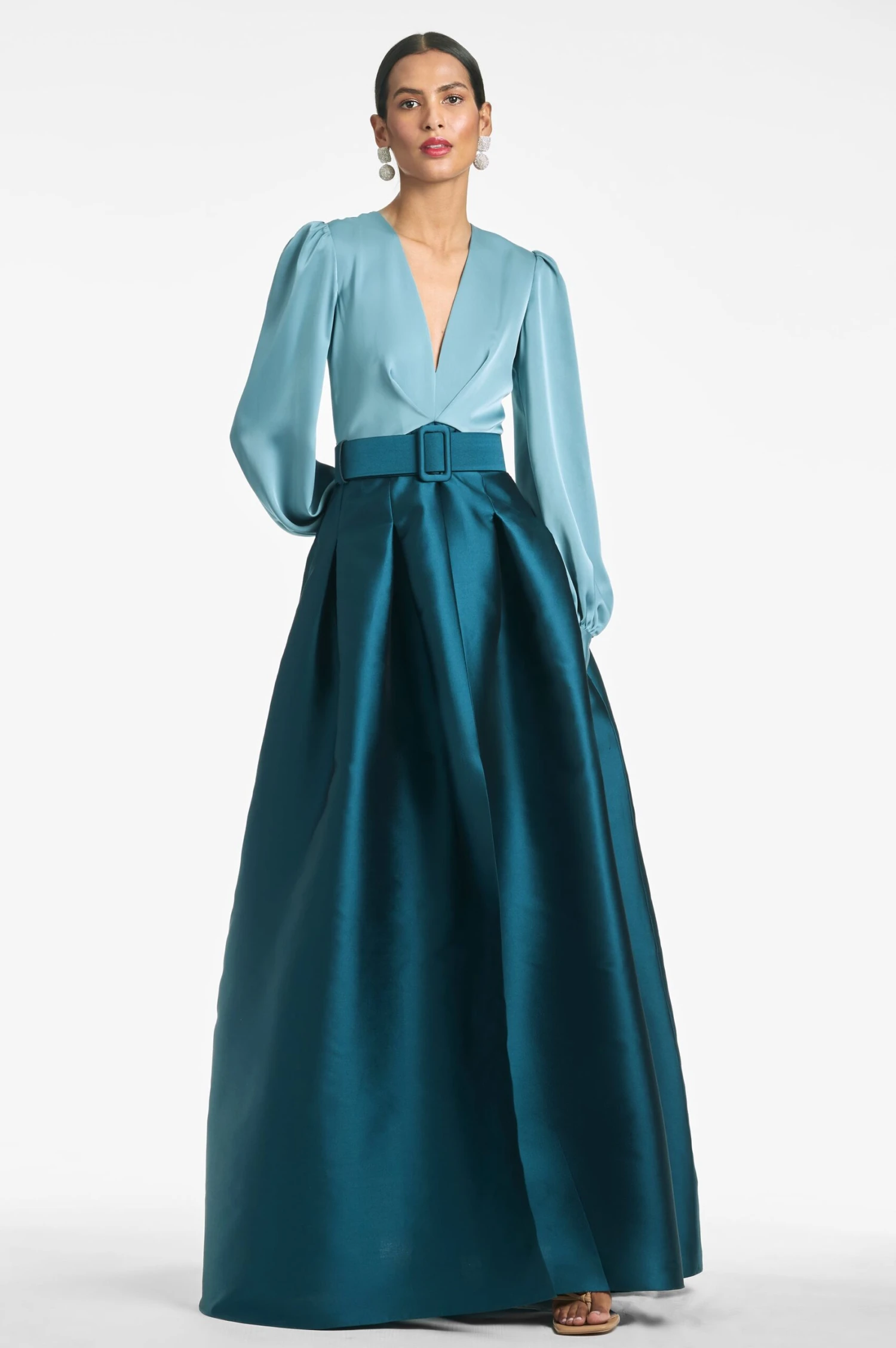 Zoe Gown - Seaglass/Deep Teal 2 Zoe Gown - Seaglass/Deep Teal - Image 2
