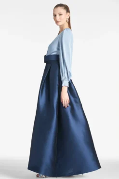 Zoe Gown - Slate/Navy -Sachin & Babi Shop ZOEGOWN SLATENAVY SIDE scaled