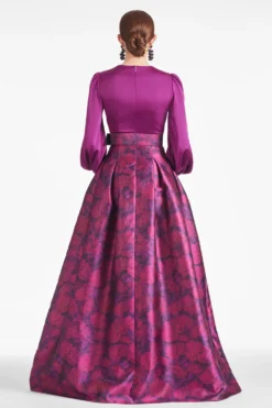 Zoe Gown - Sparkling Grape/Magenta Bloom 5 Zoe Gown - Sparkling Grape/Magenta Bloom -Sachin & Babi Shop ZOEGOWN SPARKLINGGRAPE MAGENTA BACK scaled