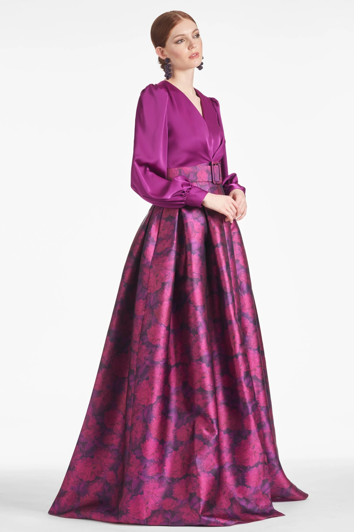Zoe Gown - Sparkling Grape/Magenta Bloom 2 Zoe Gown - Sparkling Grape/Magenta Bloom - Image 2